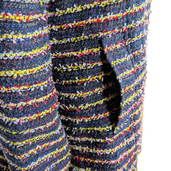 CAbi Headline Topper Jacket Size 16 Multicolor Striped Tweed Bouclé Knee Length - Picture 3 of 14